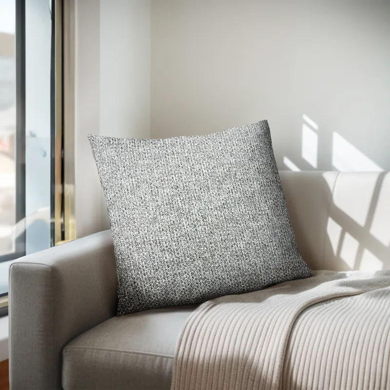 Zoe Solid Square Pillow - Navy/Beige