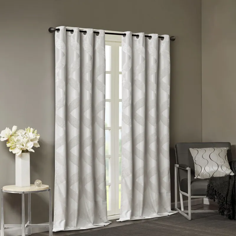 SunSmart Bentley Ogee Knitted Jacquard Total Blackout Curtain Panel