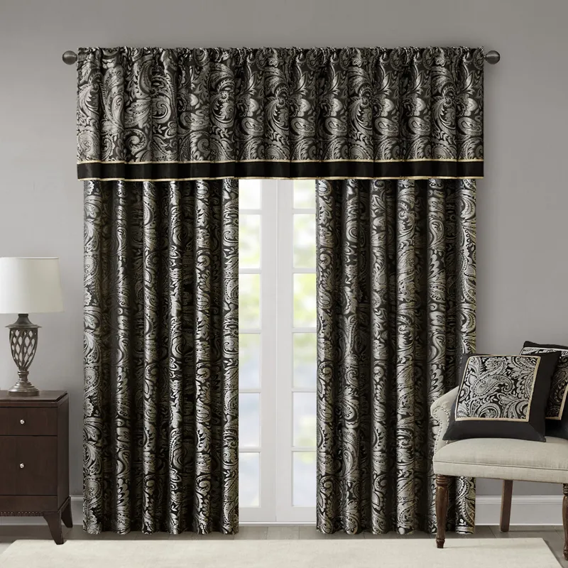 Madison Park Aubrey Jacquard Curtain Panel Pair