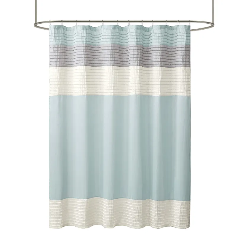 Amherst Faux Silk Shower Curtain - Aqua