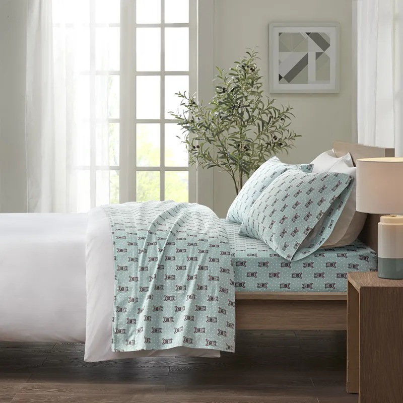 True North by Sleep Philosophy Cozy Cotton Flannel Printed Sheet Set