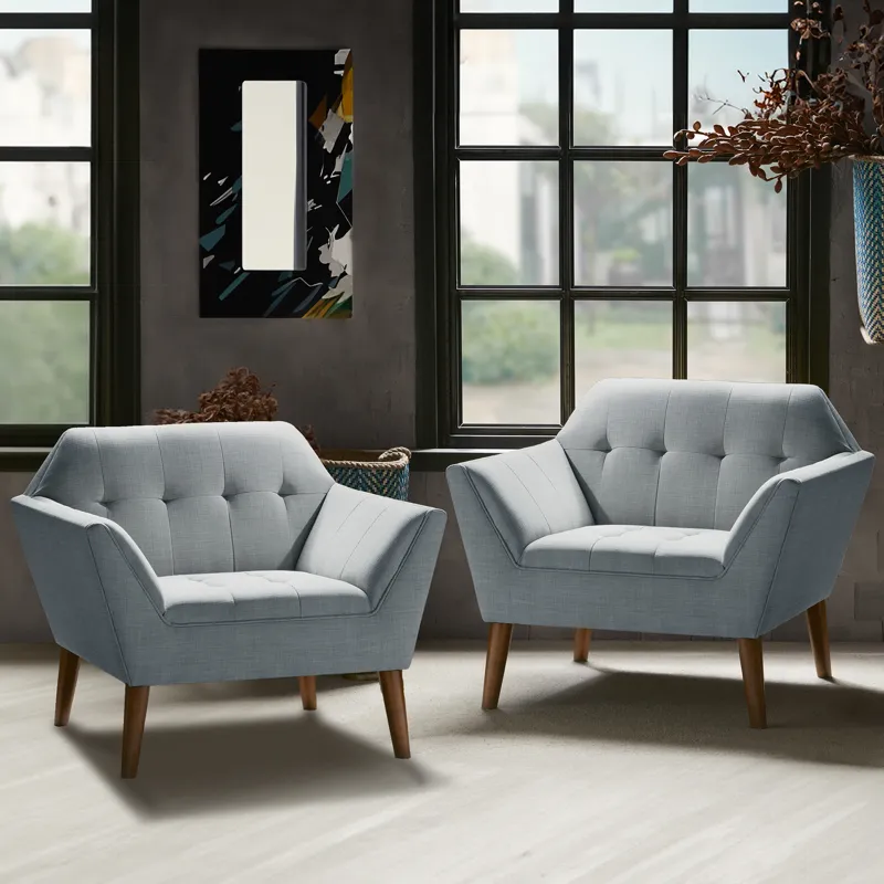Newport Lounge Chair Set of 2 - Light Blue