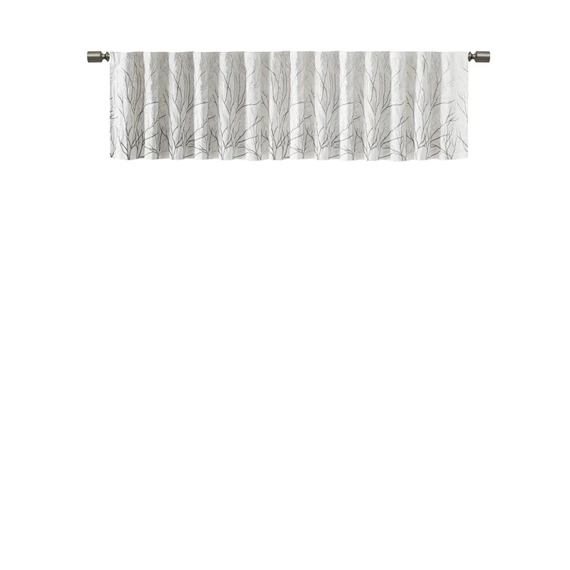 Madison Park Andora Faux Silk Embroidered Window Valance