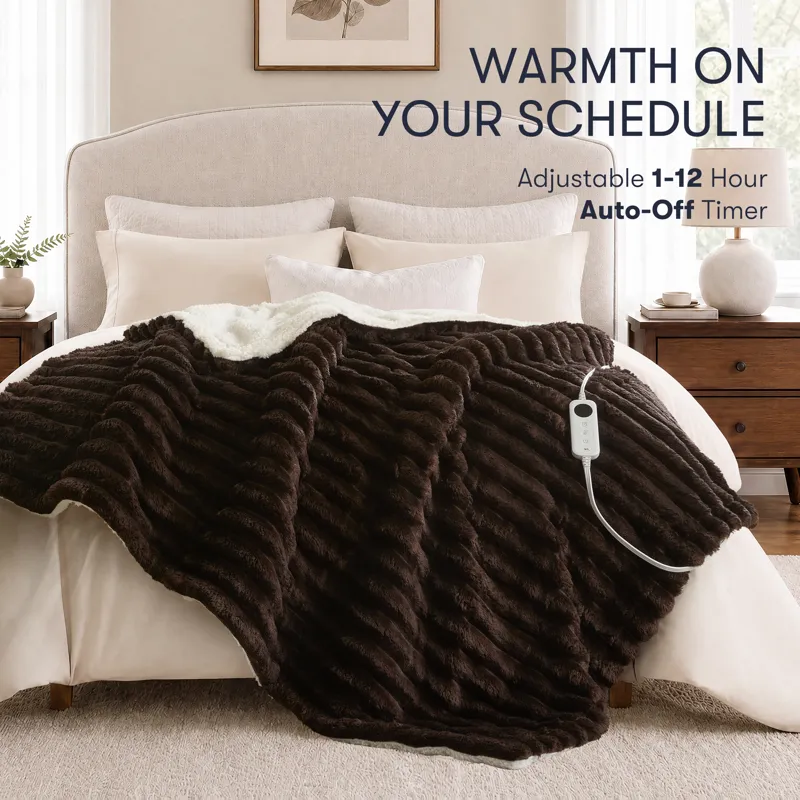 Serta Heated Cord Plush Heated Throw