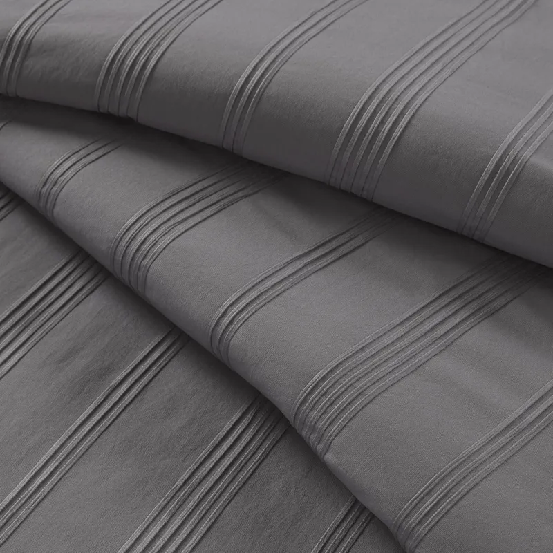 Super Listing Logan Striped Reversible Pintuck Pleated Comforter Set