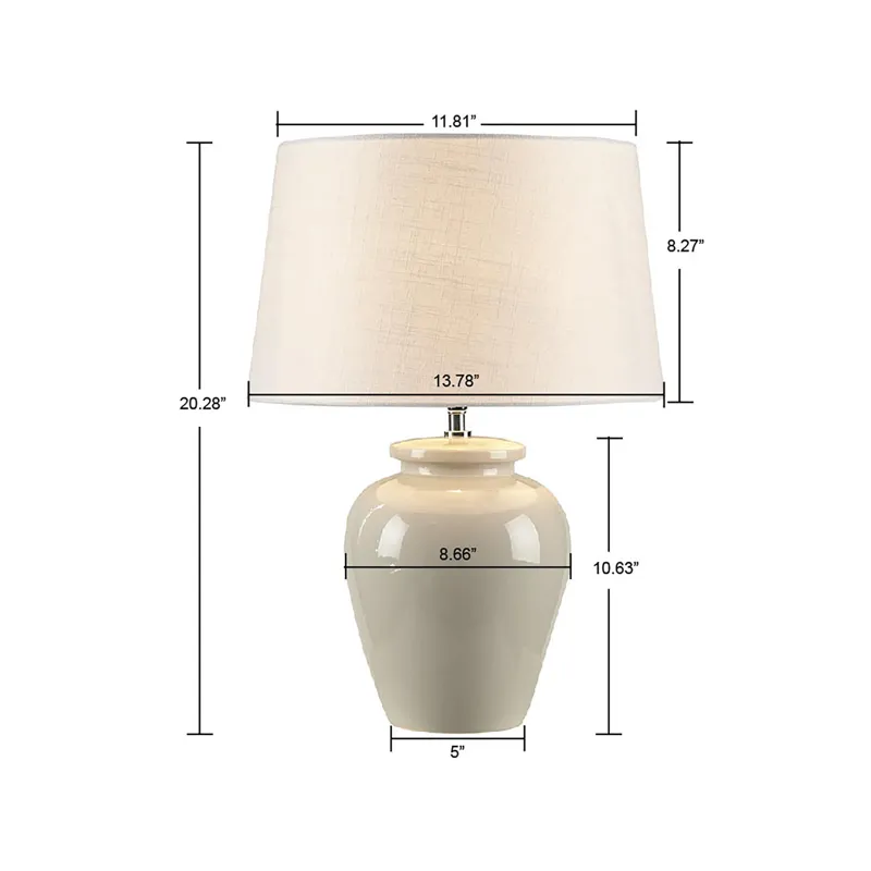 Anzio Ceramic Table Lamp - Cream