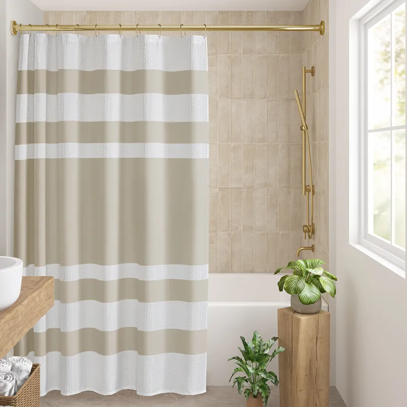 Madison Park Spa Waffle Shower Curtain with 3M Treatment