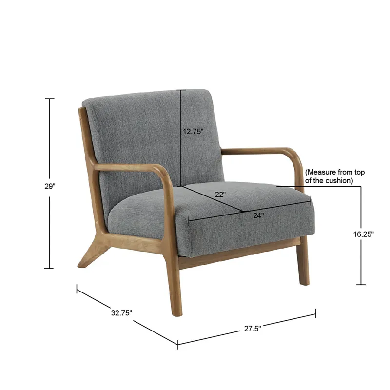 Novak Mid-Century Modern Accent Armchair - Grey