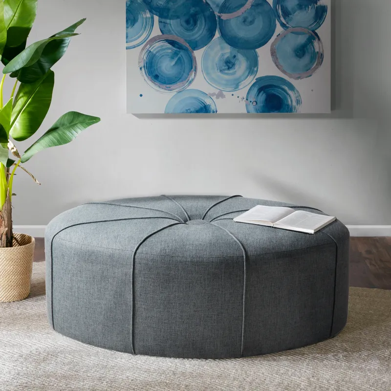 Ferris Oval Ottoman - Blue