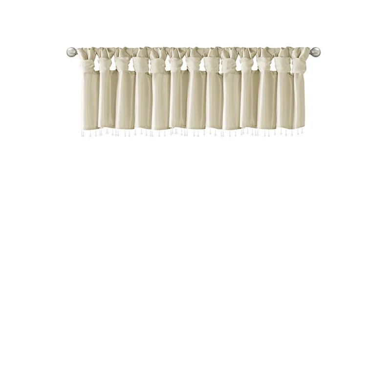 Madison Park Emilia Lightweight Faux Silk Valance With Beads