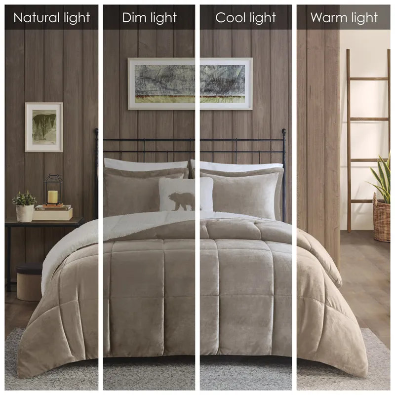 Woolrich Alton Plush to Sherpa Down Alternative Comforter Set