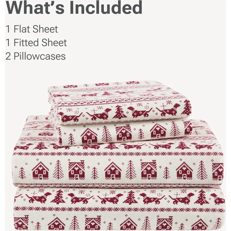 True North by Sleep Philosophy Cozy Cotton Flannel Printed Sheet Set