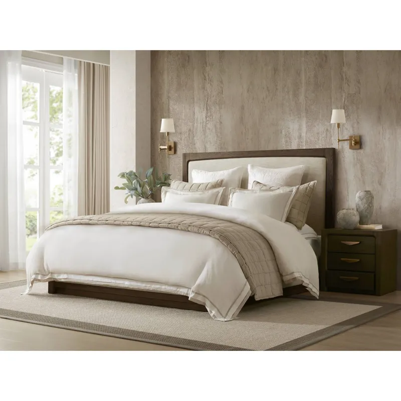 Harbor House Linen Blend Double Flange Duvet Cover Set