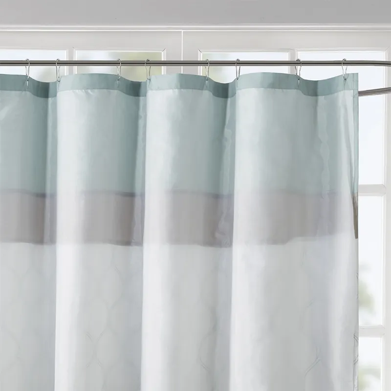 510 Design Shawnee Printed and Embroidered Shower Curtain - Seafoam
