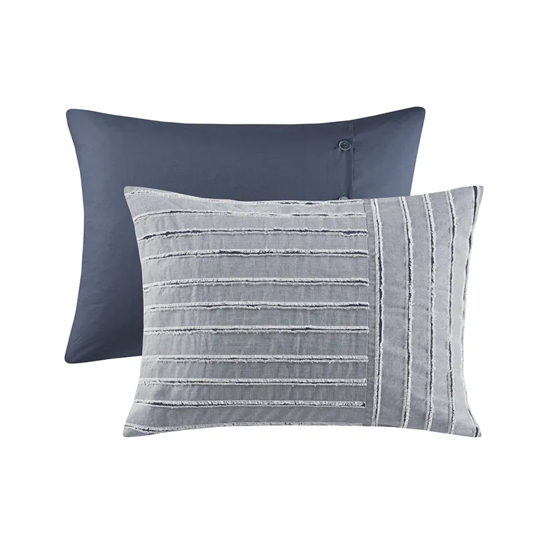 Madison Park Signature Essence Oversized Cotton Clipped Jacquard Comforter Set with Euro Shams and Throw Pillows