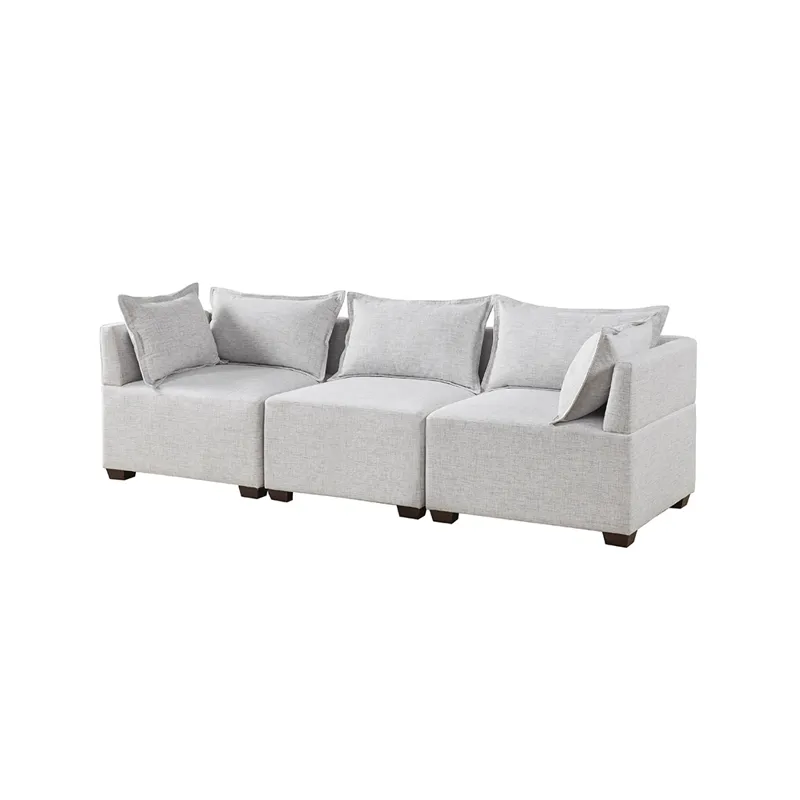 Molly 3-Piece Modular Sofa - Silver Grey