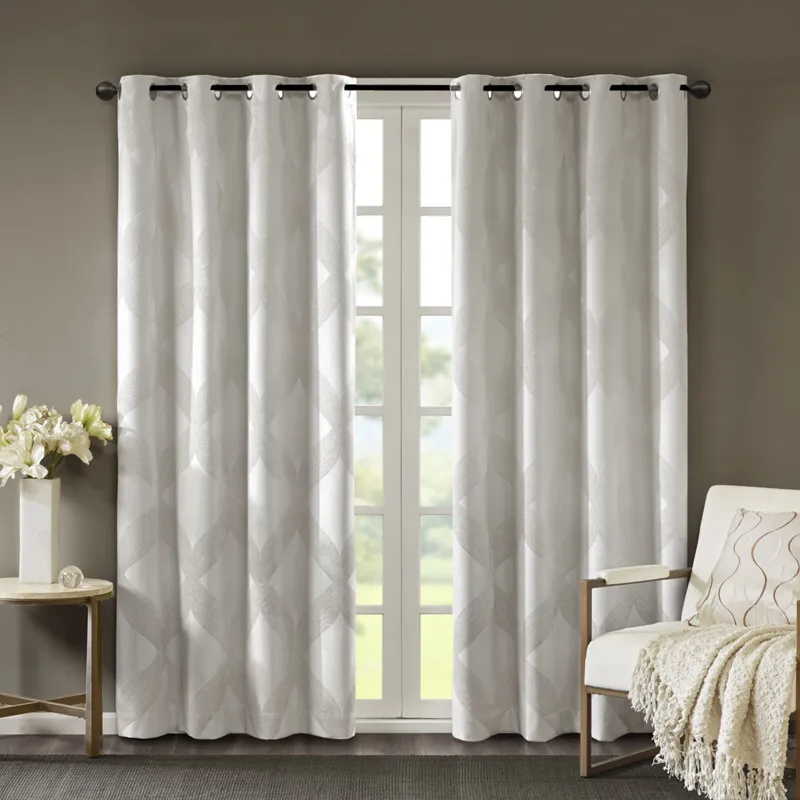 SunSmart Bentley Ogee Knitted Jacquard Total Blackout Curtain Panel