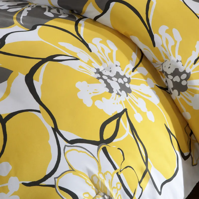 Allison Full/Queen Floral Comforter Set - Yellow