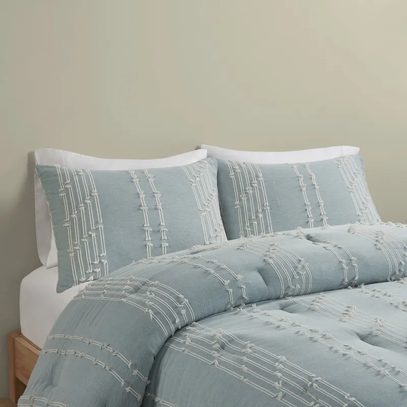 INK+IVY Kara 3 Piece Cotton Jacquard Comforter Set