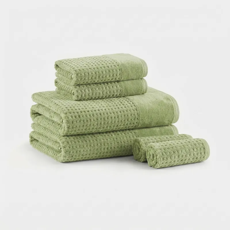 Madison Park Spa Waffle Cotton Jacquard Bath Towel 6 Piece Set