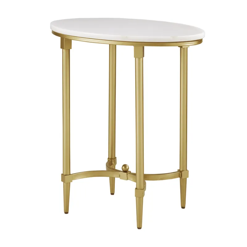 Bordeaux End Table - White/Gold