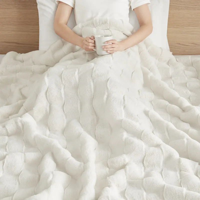 Madison Park Vivienne Faux Fur Throw