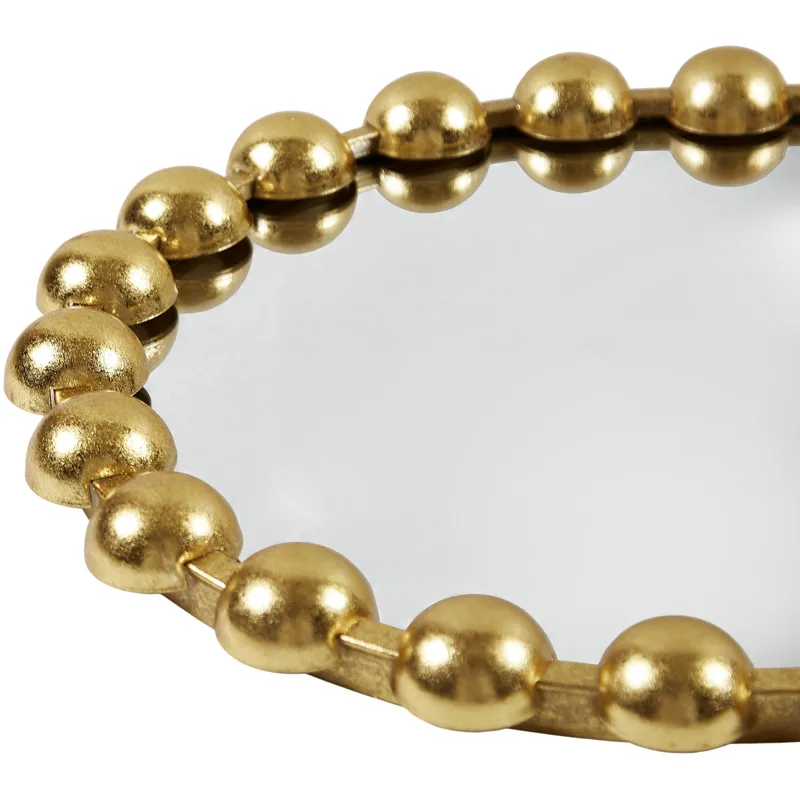 Madison Park Signature Marlowe 18X36 Oval Beaded Wall Mirror - Gold