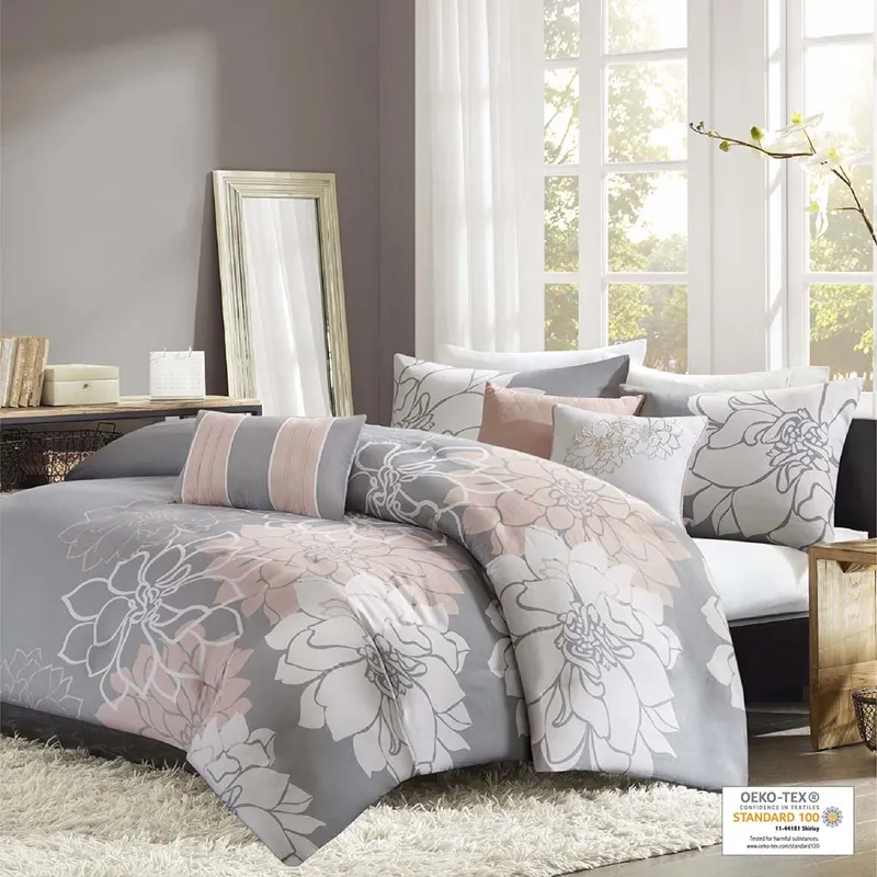Madison Park Lola 6 Piece Printed Duvet Cover Set