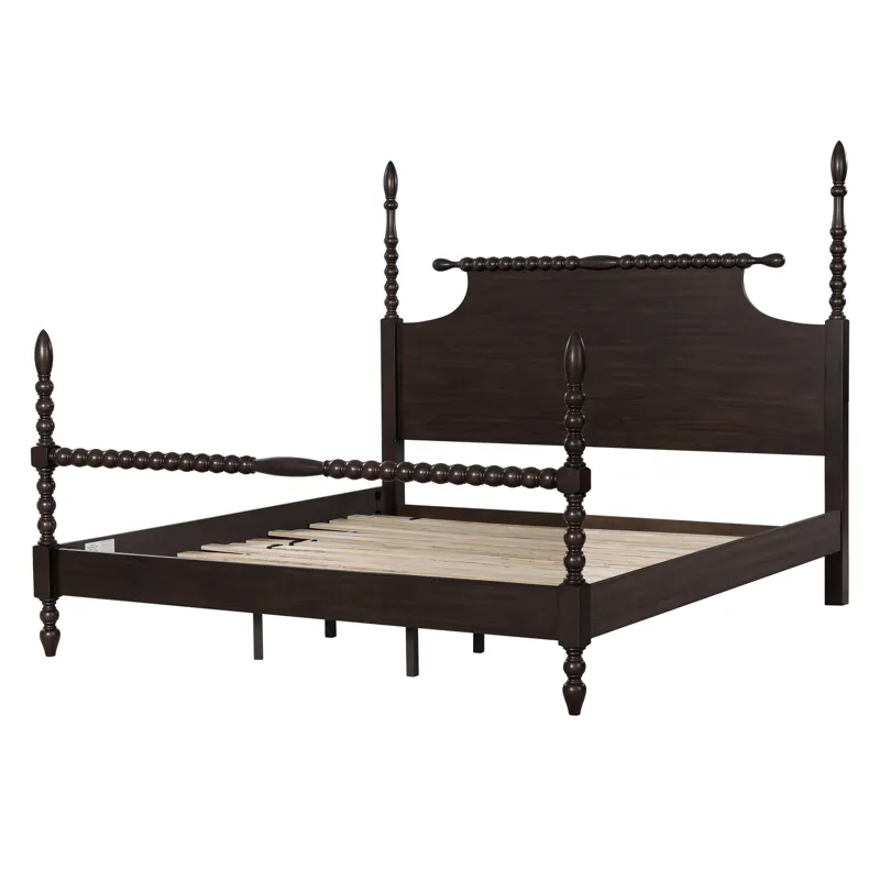 Beckett King Beckett Turned Wood Spindle Bed - Morocco Brown