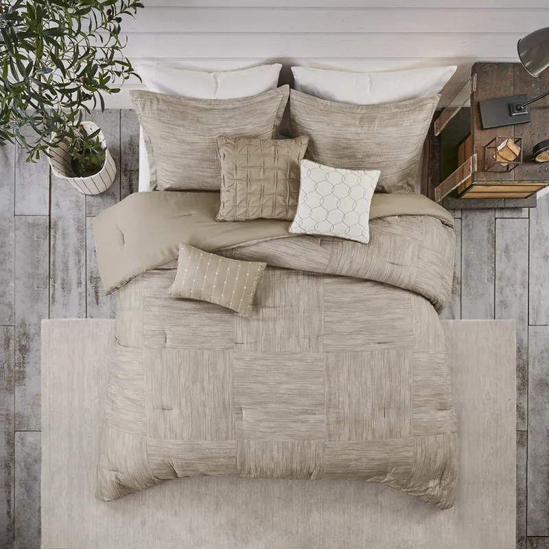 Madison Park Walter 7 Piece Printed Seersucker Comforter Set