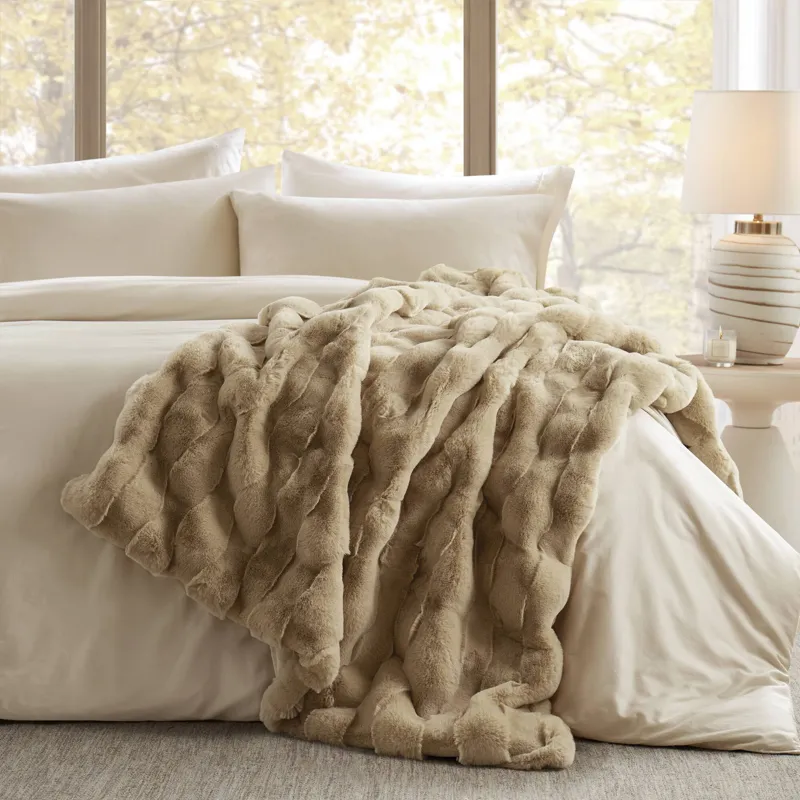 Madison Park Vivienne Faux Fur Throw