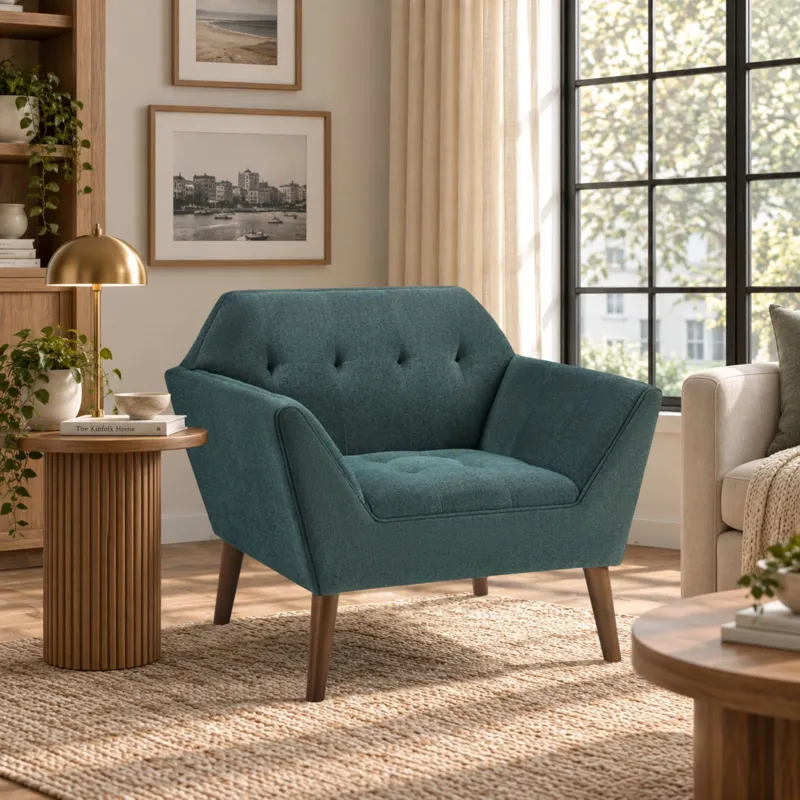 INK+IVY Newport Wide Mid-Century Modern Lounge Chair