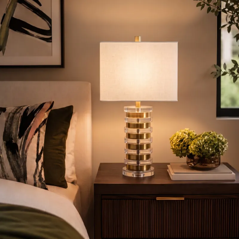 Nicole Miller Elowen Acrylic Disc Table Lamp
