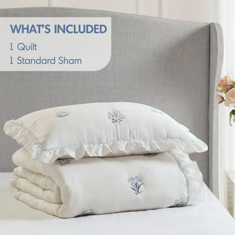 Aglaia Twin / Twin XL Quilt Set - Blue
