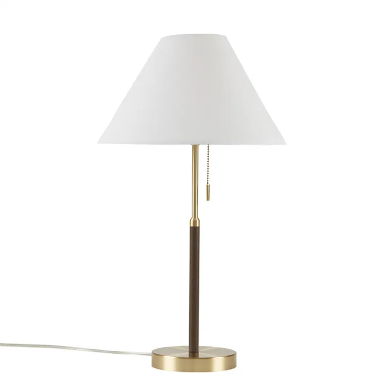 Bromley Two Tone Pull-chain Table Lamp - Gold/Brown