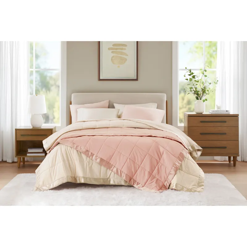 Madison Park Windom Lightweight Down Alternative Blanket with Satin Trim