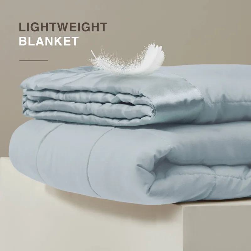 Madison Park Windom Lightweight Down Alternative Blanket with Satin Trim