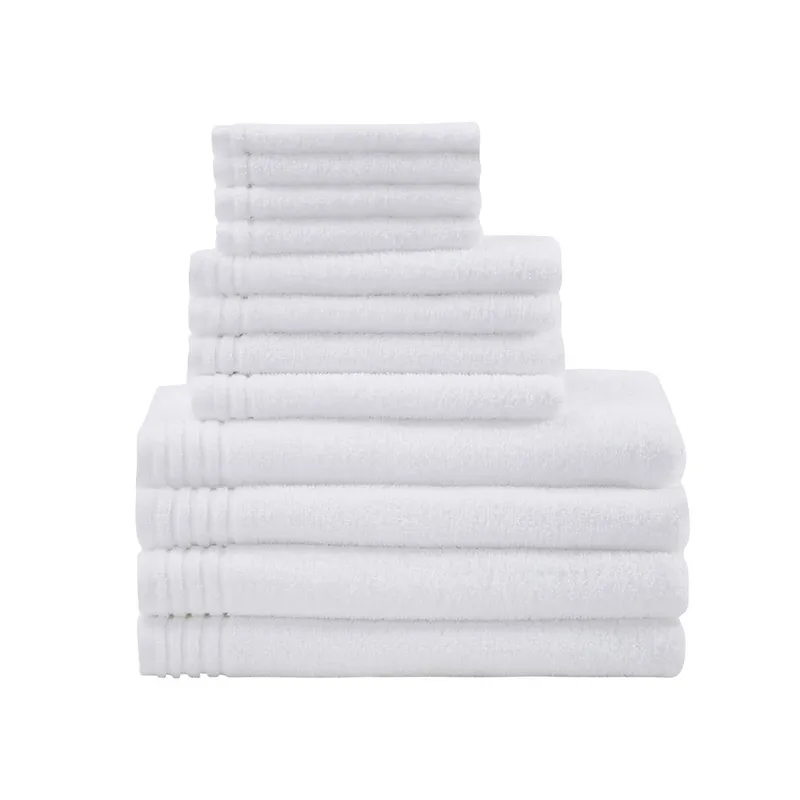 Big Bundle 100% Cotton Quick Dry 12 Piece Bath Towel Set - White
