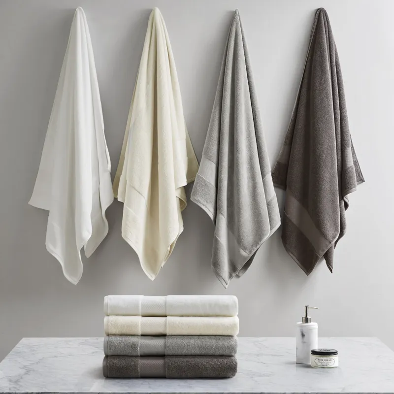100% Cotton Bath Sheet 2 Piece Set - Charcoal