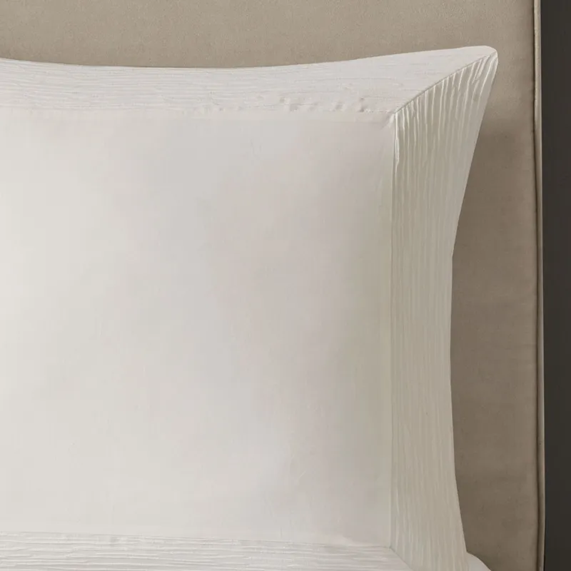 Hanae Cotton Blend Yarn Dyed Euro Sham - White