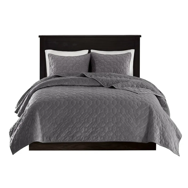Madison Park Harper 3 Piece Velvet Quilt Set