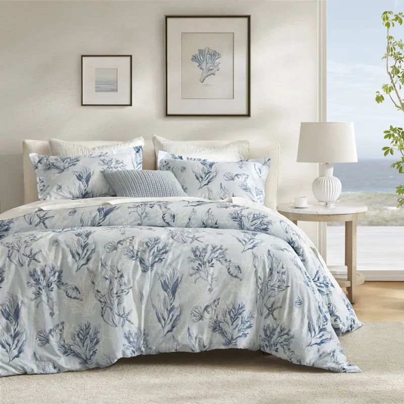 Harbor House Paros Coral Reef 100% Cotton Sateen Duvet Cover Set