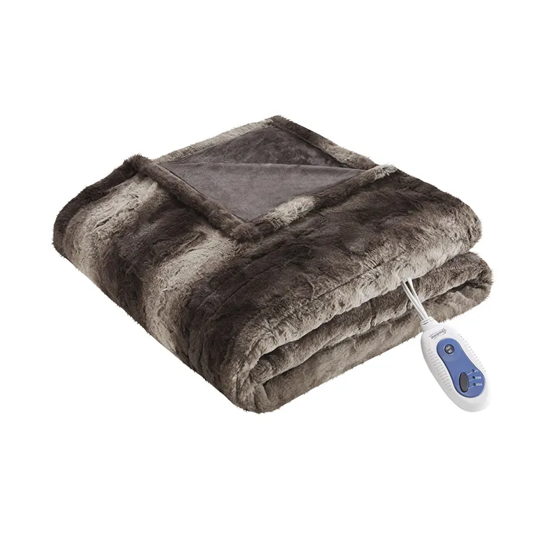 Beautyrest Zuri Oversized Faux Fur Heated Throw