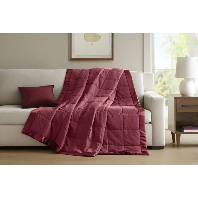 Madison Park Windom Lightweight Down Alternative Blanket with Satin Trim
