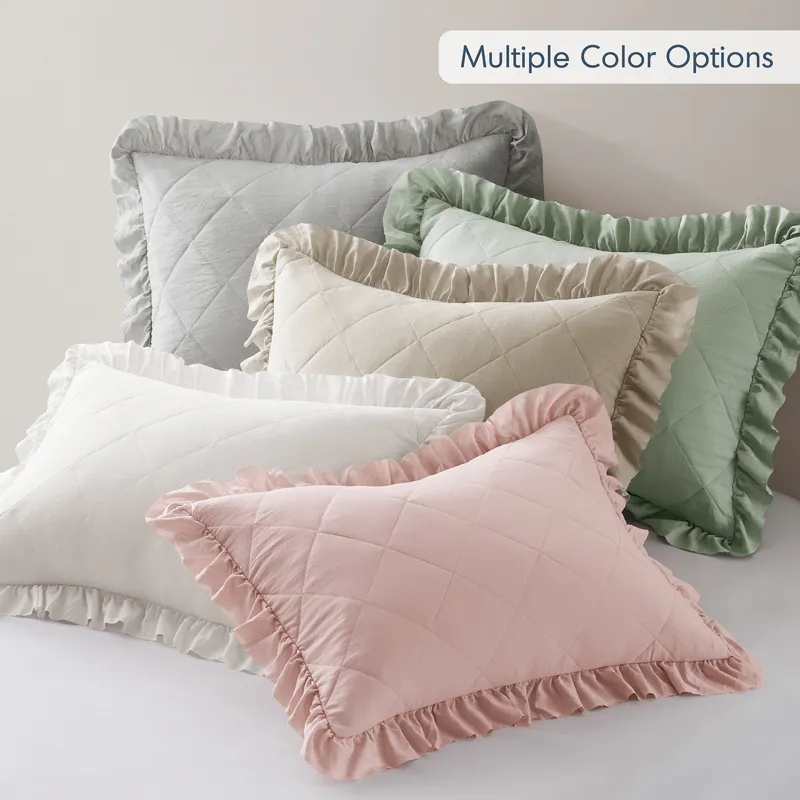 Comfort Spaces Hannah Diamond Quilted Ruffle Edge Comforter Set
