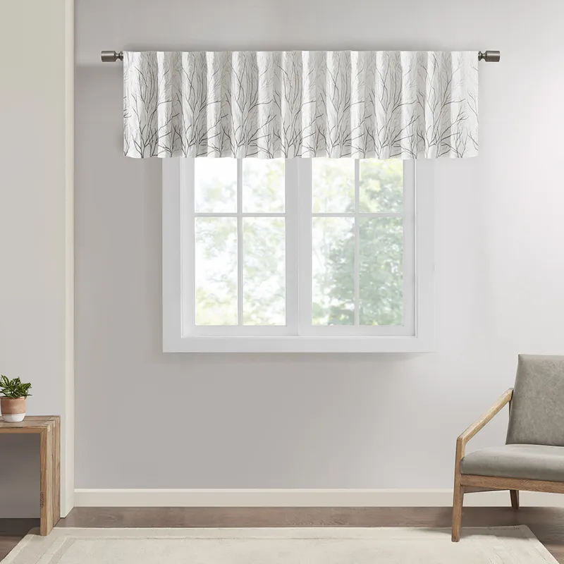 Madison Park Andora Faux Silk Embroidered Window Valance