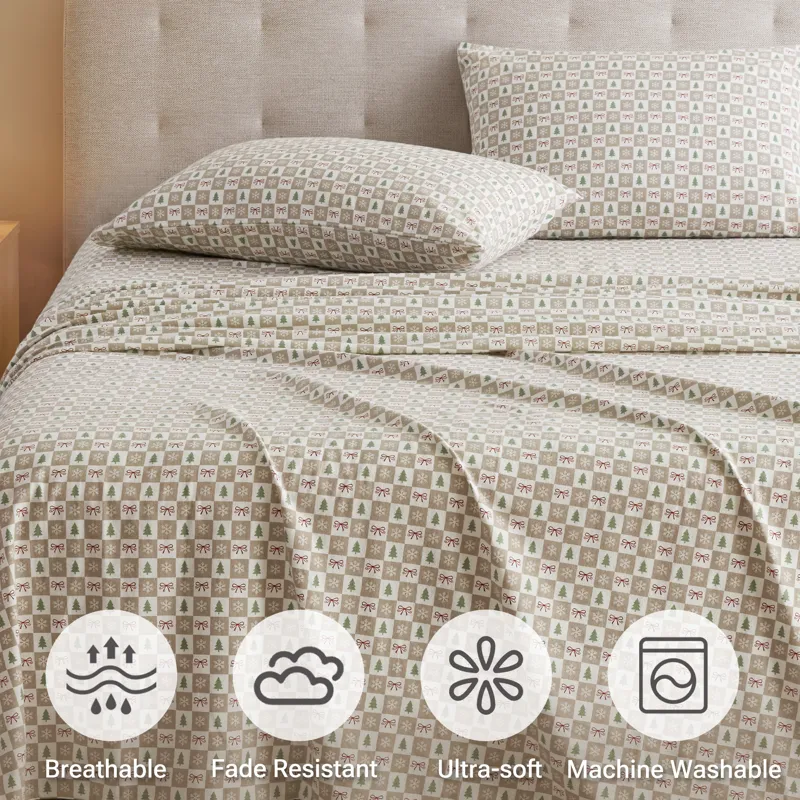 True North by Sleep Philosophy Cozy Cotton Flannel Printed Sheet Set