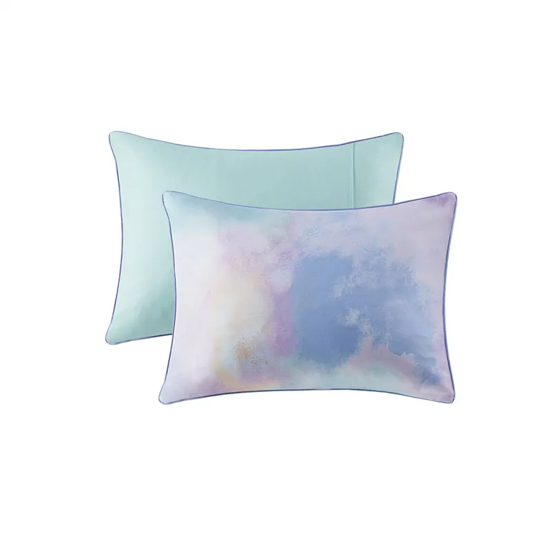 Cassiopeia Twin/Twin XL Watercolor Tie Dye Printed Comforter Set with Throw Pillow - Aqua