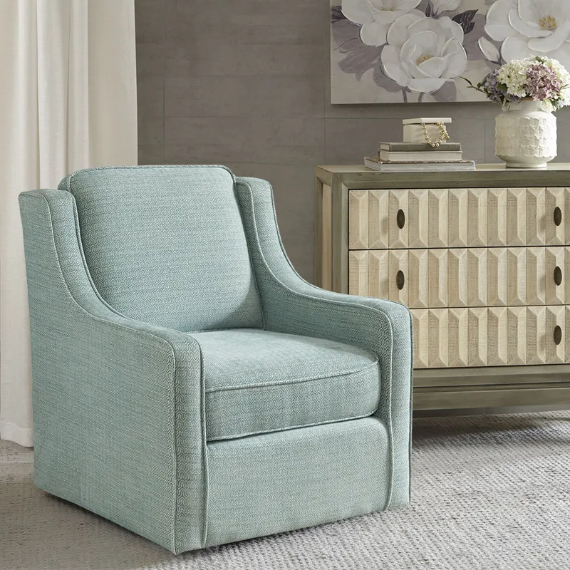 Harris Chenille Swivel Chair - Dusty Aqua