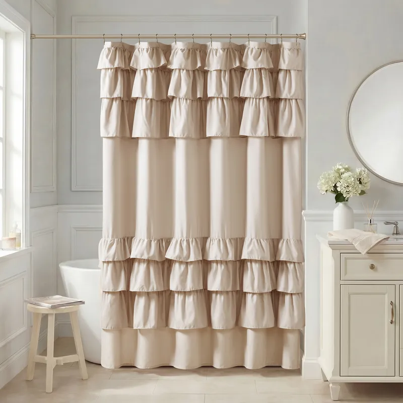 Madison Park Grace Ruffled Shower Curtain